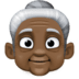 👵🏿 old woman: dark skin tone display on Facebook